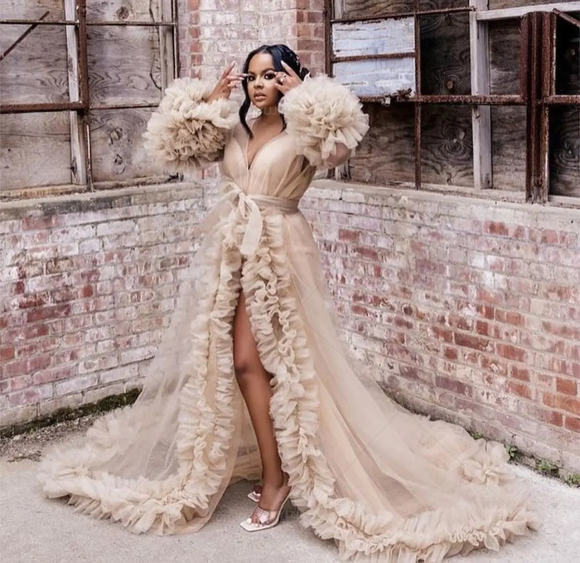 Women'S Formal Wear Wedding - فستان زفاف من التل المنفوش لحفلات