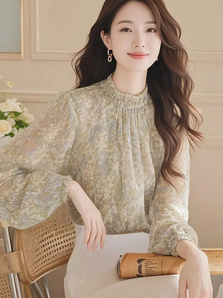 Women Formal Wear Korean - قمصان طويلة الأكمام للسيدات من الساتان