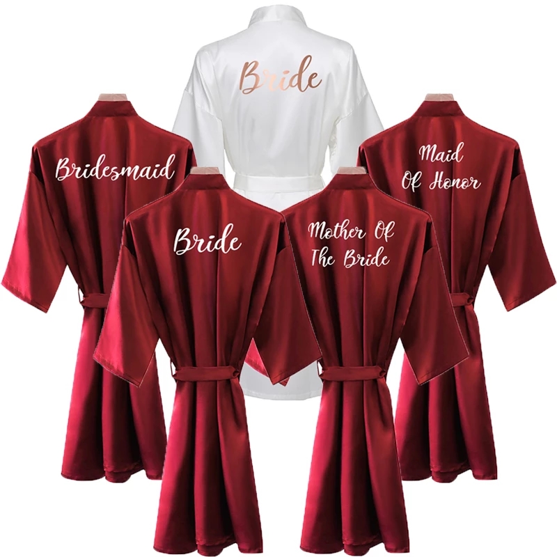 Women'S Formal Wear Wedding - العروس رداء المرأة بورجوندي رداء الحرير
