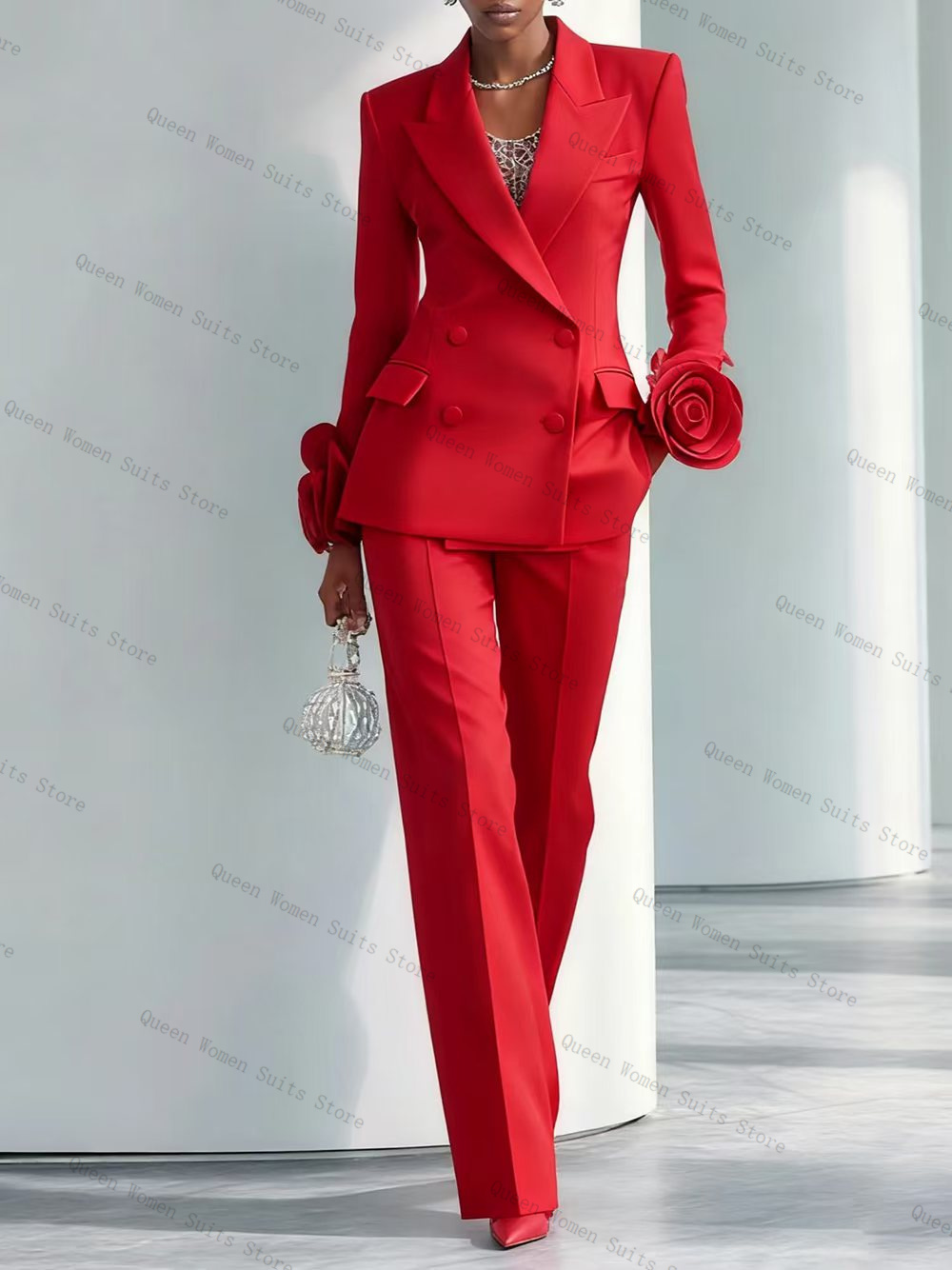 Women'S Red Formal Wear - الفاخرة الأحمر المرأة البدلة مجموعة 2