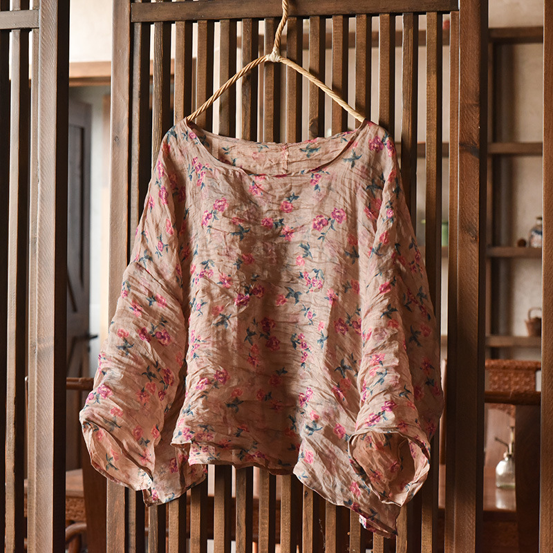 Women'S Formal Wear Blouse - المرأة كبيرة الحجم خمر رامي بلوزات