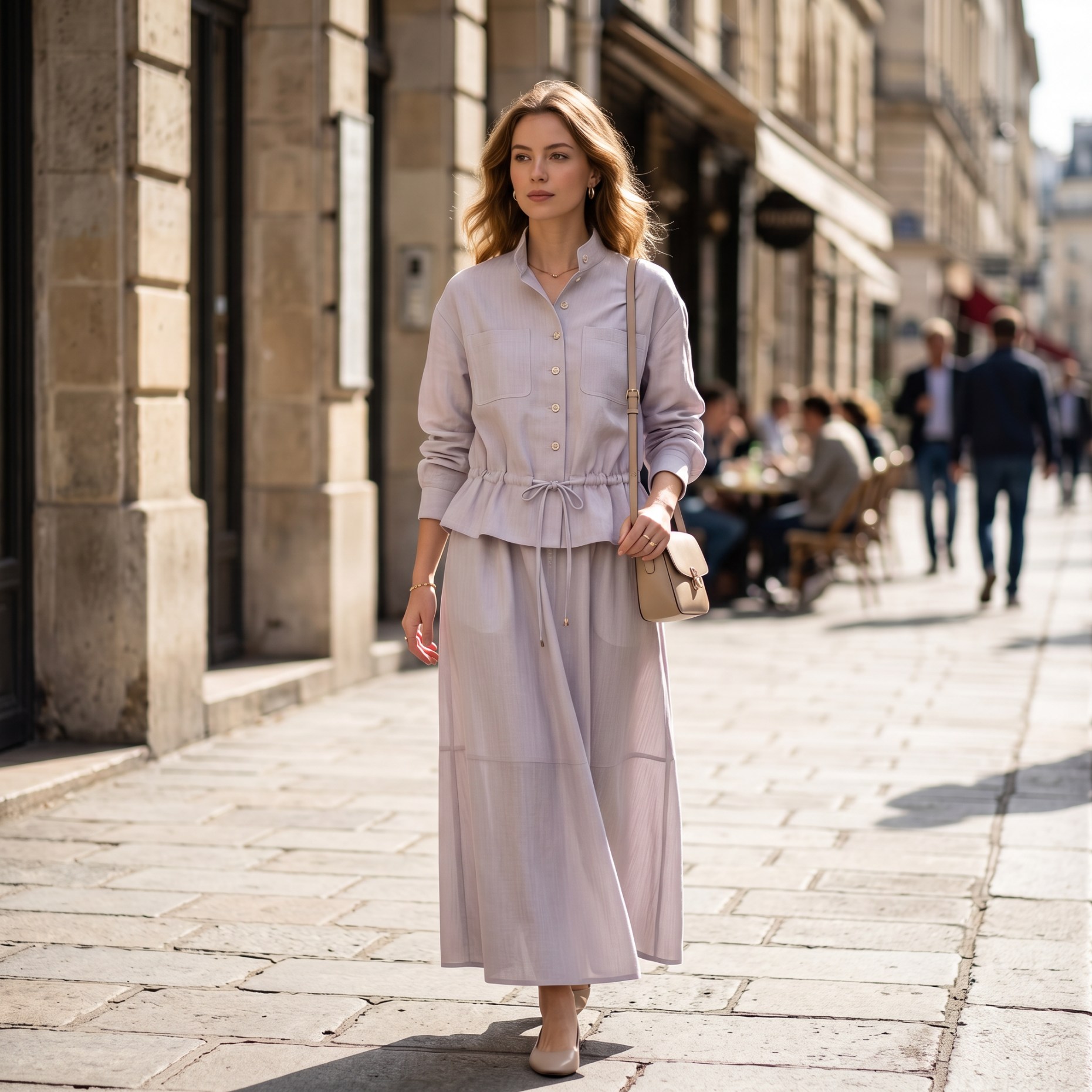 Pencil Skirt Midi - تنورة نسائية أنيقة بلون موحد وخصر