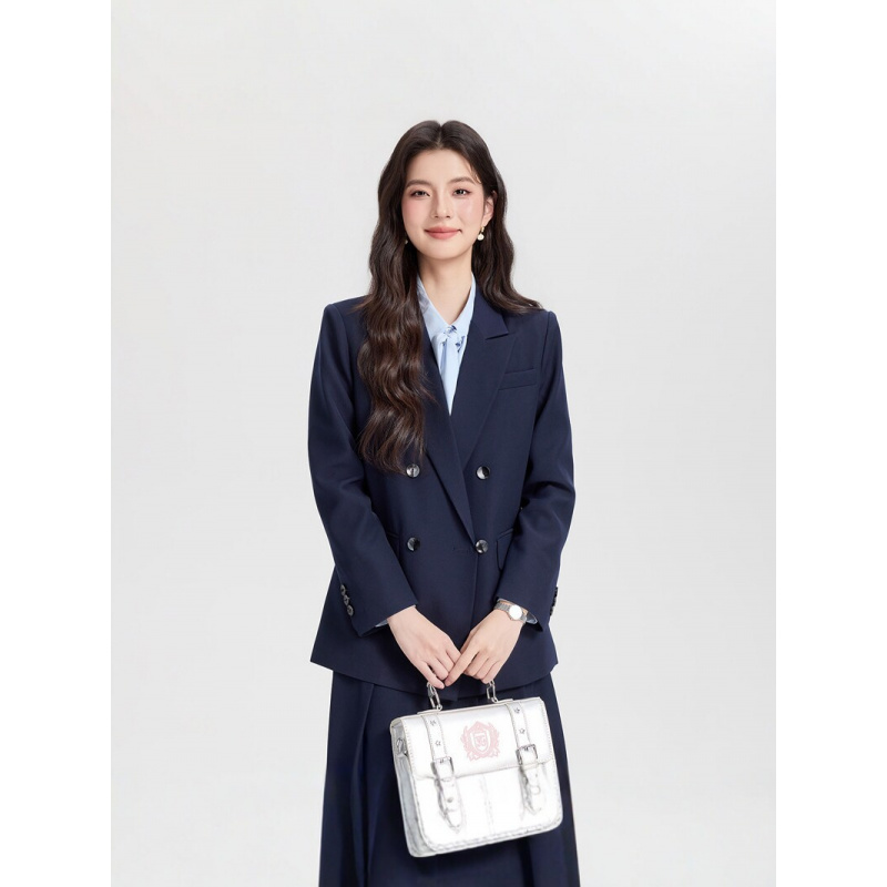 Women Formal Wear Korean - بدلة عمل نسائية كحلية اللون بصفين