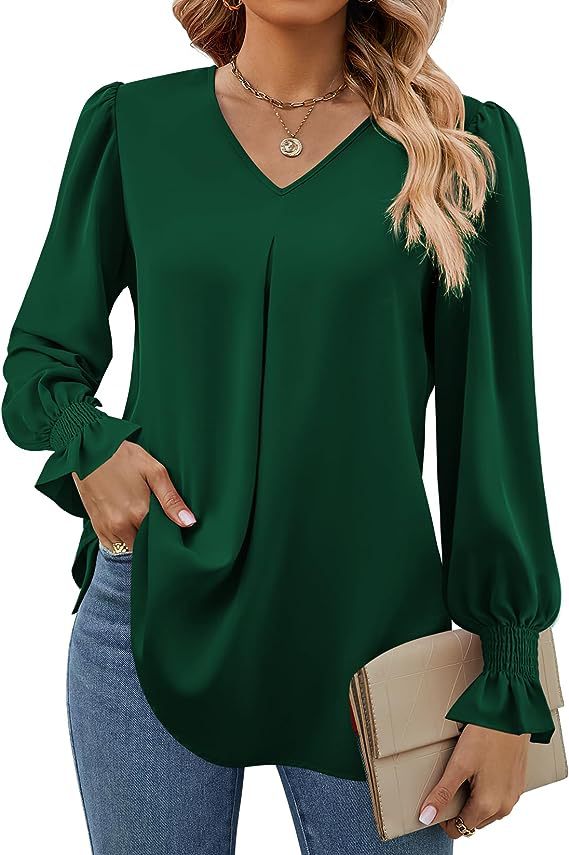 Women'S Formal Wear Blouse - قميص نسائي بأكمام طويلة ربيعي بلون