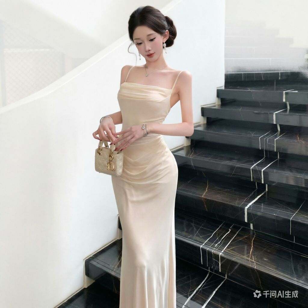 فستان شبكي أنيق بلون البيج، فس - مراجعة Women Formal Wear Xxl وسعره