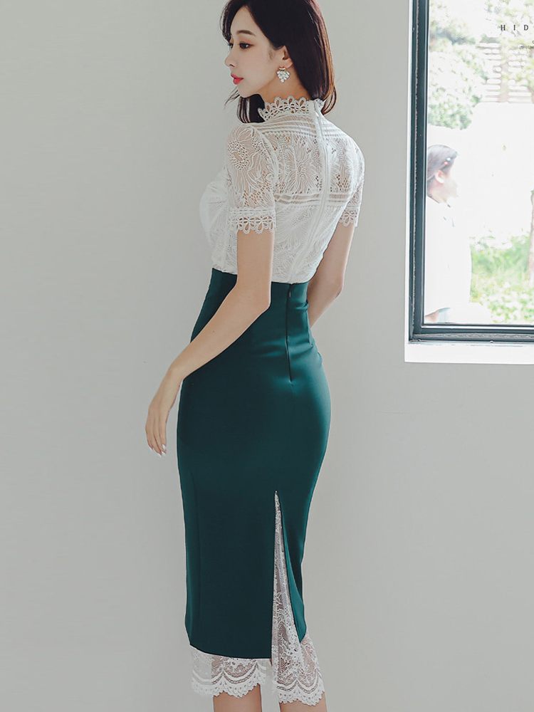 طقم بلوزة بيضاء وقميص عالي الخ - مراجعة Pencil Skirt Midi وسعره