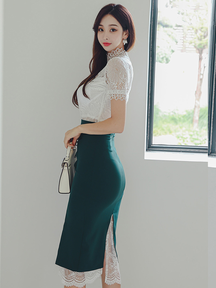 طقم بلوزة بيضاء وقميص عالي الخ - مراجعة Pencil Skirt Midi وسعره