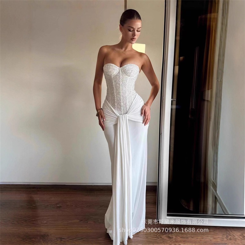فستان حفلة موسيقية نسائي مزين  - مراجعة Women'S Red Formal Wear وسعره