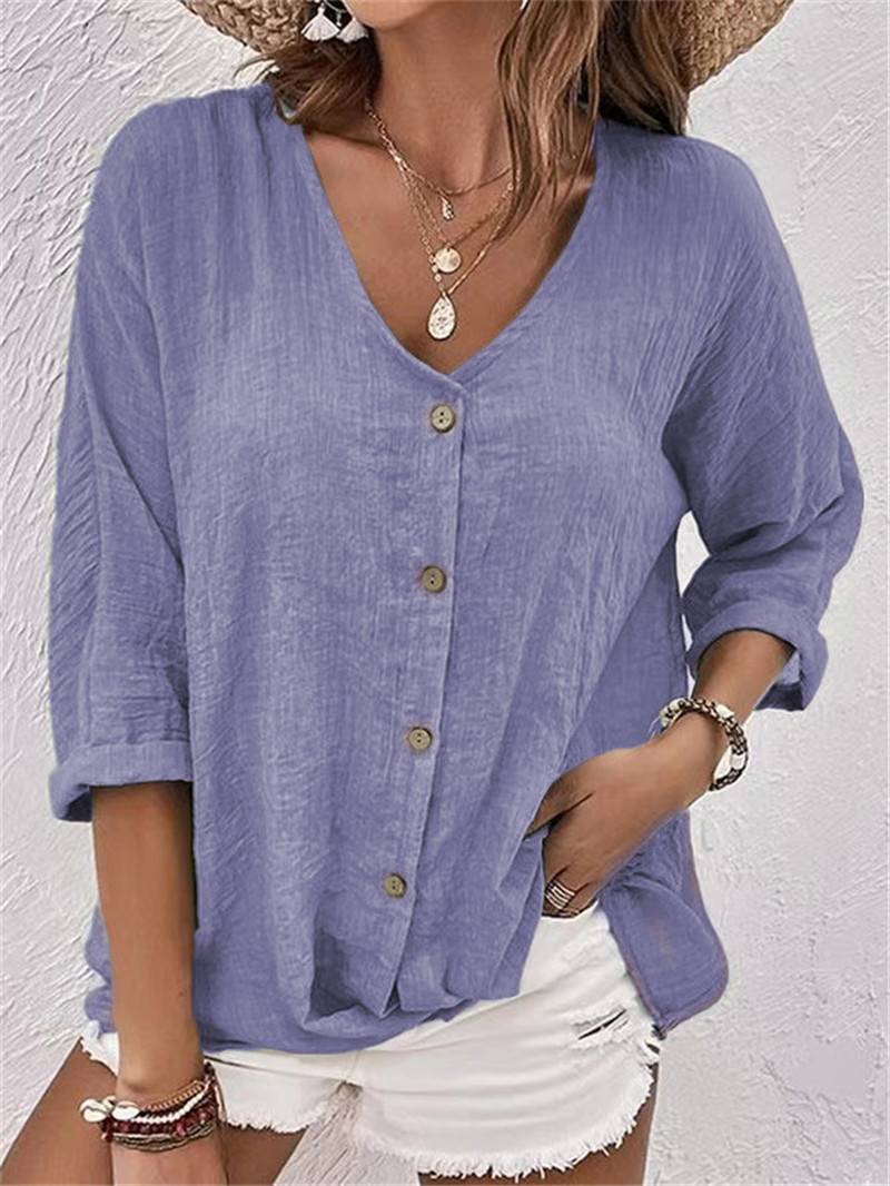 بلوزة أنيقة بأزرار متينة ربيع  - مراجعة Women'S Formal Wear Blouse وسعره