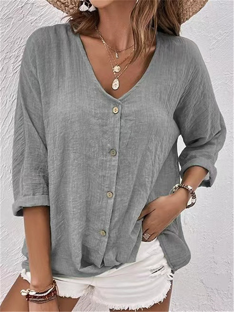 بلوزة أنيقة بأزرار متينة ربيع  - مراجعة Women'S Formal Wear Blouse وسعره