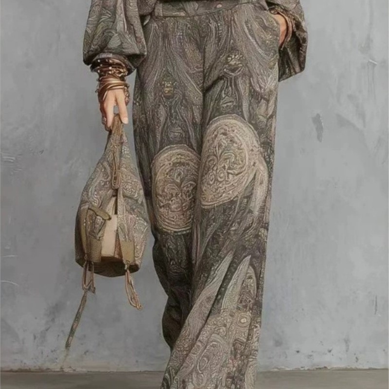 طقم نسائي من قطعتين بنقشة بيزل - مراجعة Women'S Formal Wear Blouse وسعره