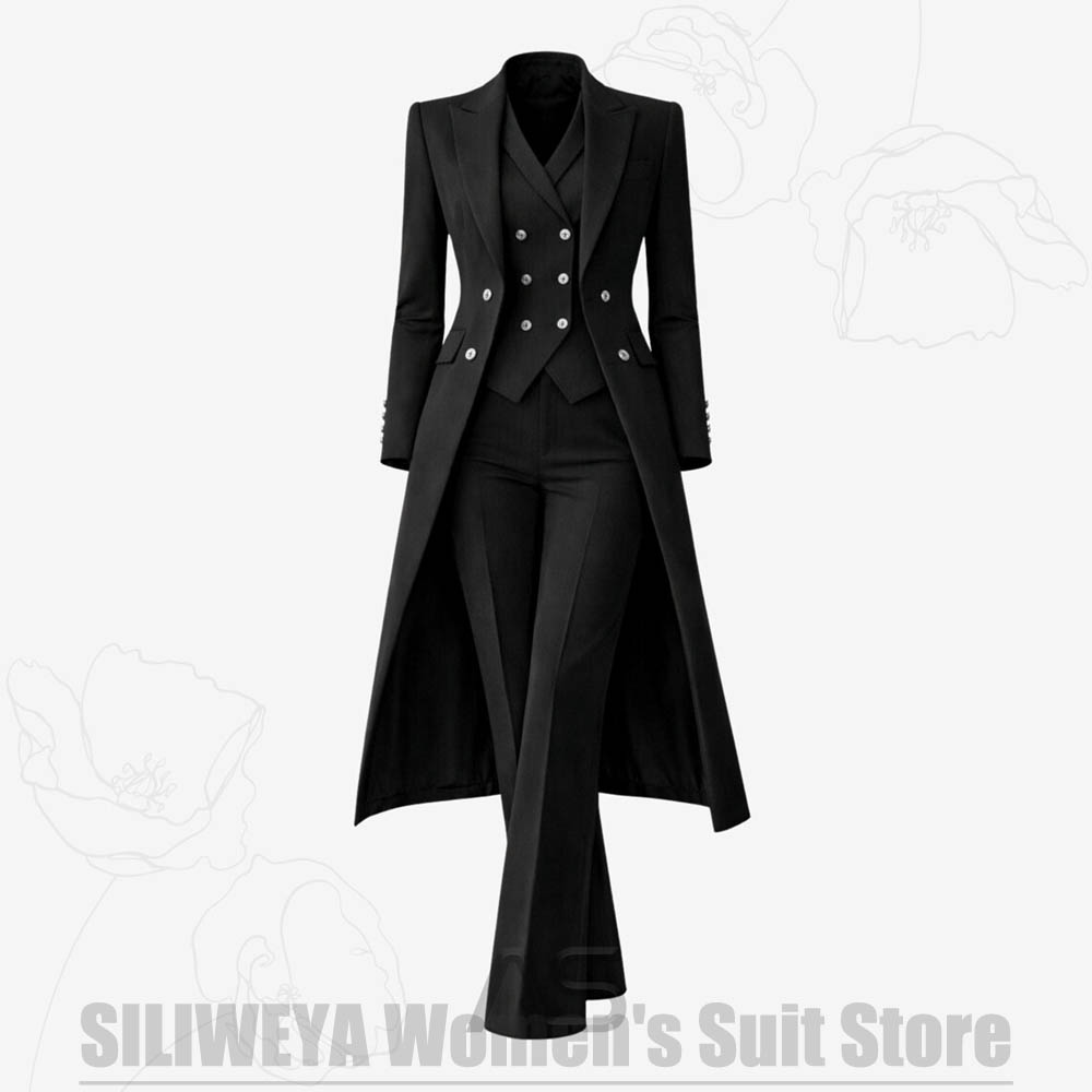 بدلة نسائية من 3 قطع معطف طويل - مراجعة Women'S Formal Wear Wedding وسعره