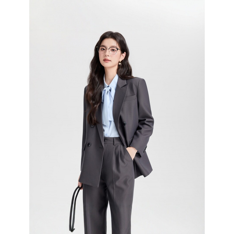 بدلة عمل نسائية كحلية اللون بص - مراجعة Women Formal Wear Korean وسعره