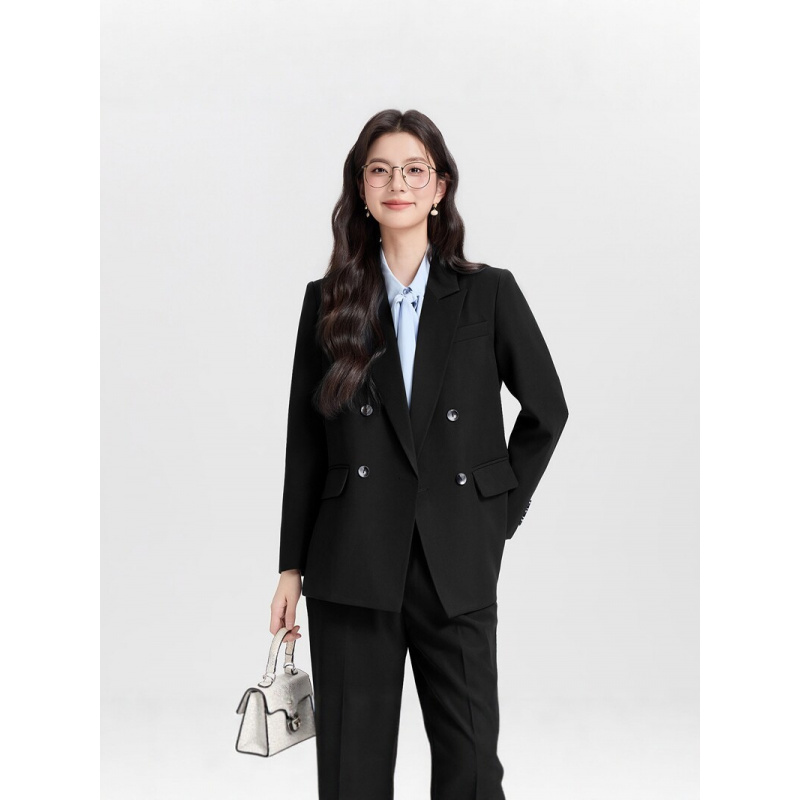 بدلة عمل نسائية كحلية اللون بص - مراجعة Women Formal Wear Korean وسعره