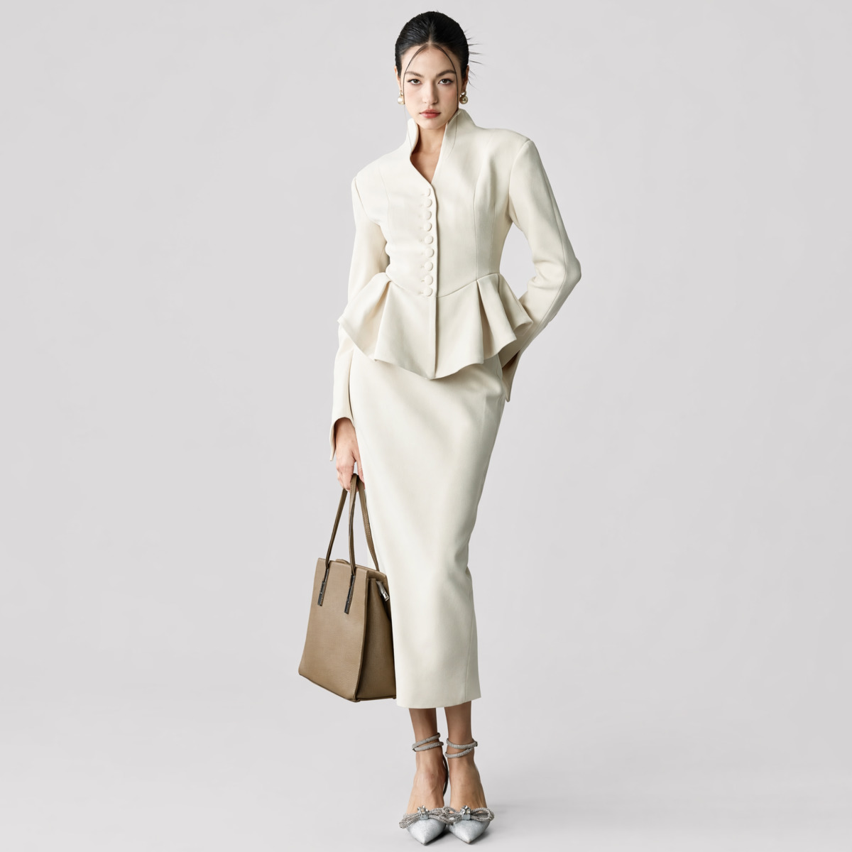 طقم بدلة نسائي IG26 مكون من قط - مراجعة Pencil Skirt Midi وسعره